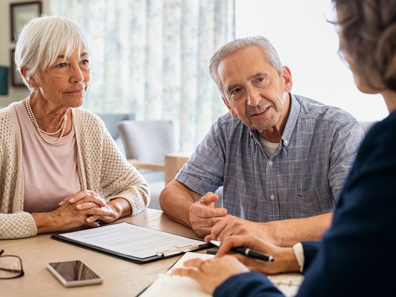 couple being advised on benefits and concessions